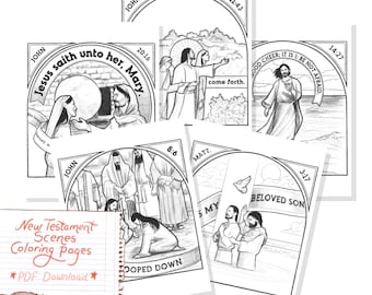 Páginas para colorear de escenas del Nuevo Testamento
