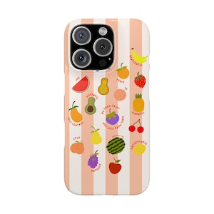 Fruit Of The Sprit Scripture Slim Phone Case for iPhone 16, 15, 14, 13, 12, 11 and Samsung Galaxy s23, s22, s21 | Faith Phone Case
