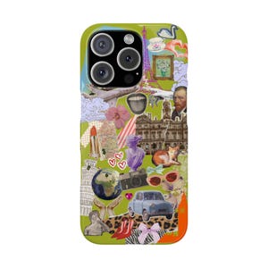 Trendy Travel Collage Slim Phone Case for iPhone 16, 15, 14, 13, 12, 11 and Samsung Galaxy s23, s22, s21 | Collage Phone Case | Travel