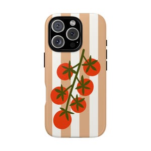 Robuste Hülle | Trendy Tomate und gestreifte Design Robuste Telefonhülle, stilvolle Telefonhülle, Geschenk für Mode-Liebhaber, süße Telefonhülle