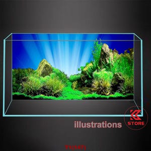 Polyester fish tank glass backdrop, fish tank background, fish tank decoration, aquatic rock style