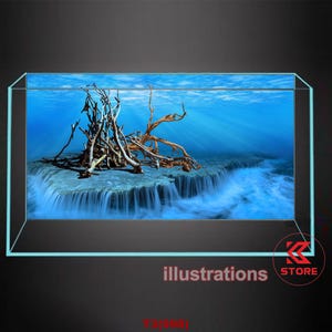 Polyester fish tank glass backdrop, fish tank background, fish tank decoration, under water style