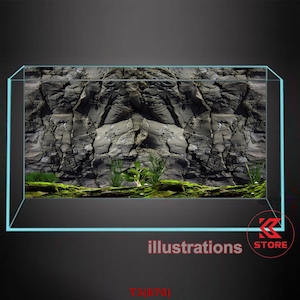 Polyester fish tank glass backdrop, fish tank background, fish tank decoration, aquatic rock style