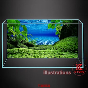 Polyester fish tank glass backdrop, fish tank background, fish tank decoration, under water style