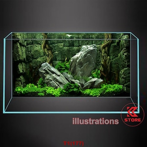 Beautiful aquarium wallpaper, waterproof material
