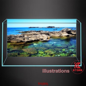 Polyester fish tank glass backdrop, fish tank background, fish tank decoration, aquatic rock style