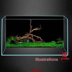 Polyester fish tank glass backdrop, fish tank background, fish tank decoration, aquatic rock style