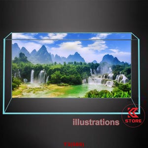 Polyester fish tank glass backdrop, fish tank background, fish tank decoration, aquatic rock style