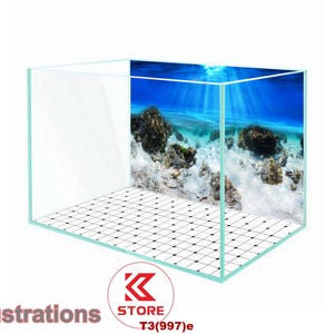 Polyester fish tank glass backdrop, fish tank background, fish tank decoration, under water style