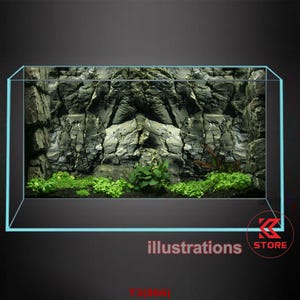 Polyester fish tank glass backdrop, fish tank background, fish tank decoration, aquatic rock style
