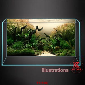 Polyester fish tank glass backdrop, fish tank background, fish tank decoration, aquatic rock style