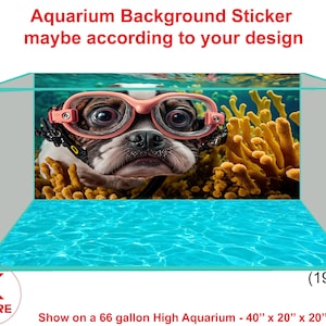 Aquarium background poster cute dog swimming in water Aquarium background poster decoration can follow your design