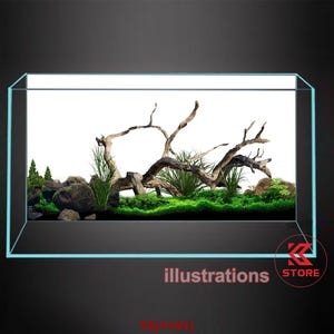 Polyester fish tank glass backdrop, fish tank background, fish tank decoration, aquatic rock style