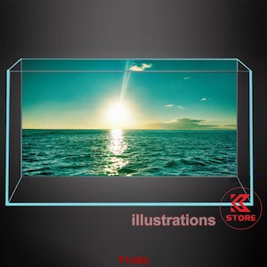 morning sea ,Polyester fish tank glass backdrop, fish tank background, fish tank decoration