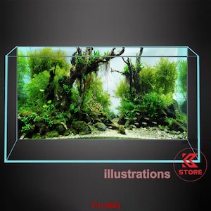 Polyester fish tank glass backdrop, fish tank background, fish tank decoration, aquatic rock style