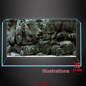 Polyester fish tank glass backdrop, fish tank background, fish tank decoration, aquatic rock style