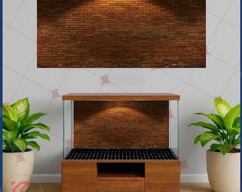 Red Brick Wall Background for Reptile Tank, Terrarium Backdrop, Bearded Dragon Habitat Decor, Snake Lizard Aquarium Background