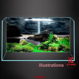 Polyester fish tank glass backdrop, fish tank background, fish tank decoration, aquatic rock style