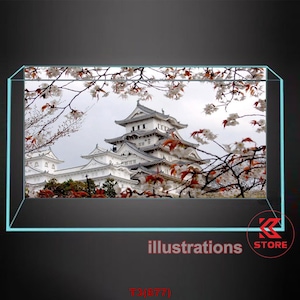 Polyester fish tank glass backdrop, fish tank background, fish tank decoration, Japanese style