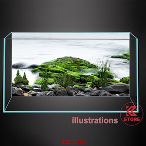 Polyester fish tank glass backdrop, fish tank background, fish tank decoration, aquatic rock style