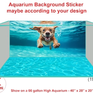 Aquarium background poster cute dog swimming in water Aquarium background poster decoration can follow your design