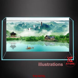 Premium Quality Fish Tank Sticker Easy Install Vinyl Decal