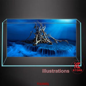 Polyester fish tank glass backdrop, fish tank background, fish tank decoration, under water style