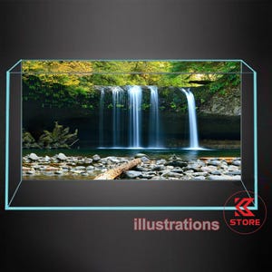 Polyester fish tank glass backdrop, fish tank background, fish tank decoration, mountain rock aquatic style