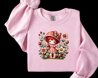Strawberry Girl Cotton Blend Sweatshirt