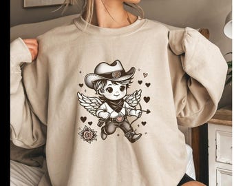 Cowboy Cupid Sweatshirt - Western Valentines Day