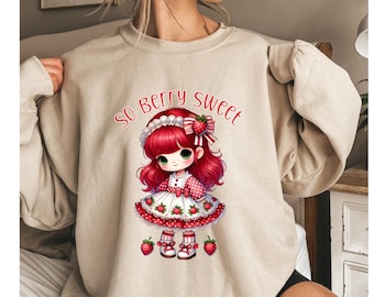 Strawberry Girl Sweatshirt - So Berry Sweet Cotton/Poly Blend