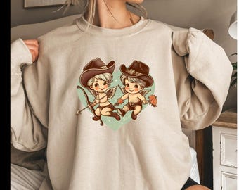 Cute Cupid western cowboy/cowgirl sweatshirt