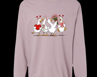 Cute goose valentines will you be mine heart shirt