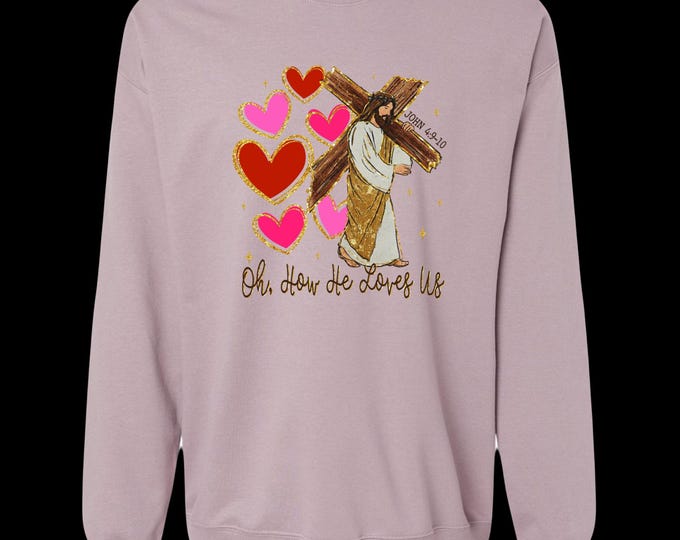 Featured listing image: Pretty Christian Jesus valentines heart oh how he loves us