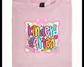 Girls' Back to School T-shirt: Colorful Preschool, Kindergarten Design