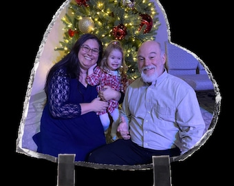 Heart shaped photo slate personalized