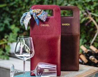 Monogrammed Personalised Duo Wine Bag | Housewarming | Engagement |Bridesmaid Gift | Christmas Gift | Birthday Gift | Anniversary | Wedding