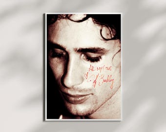 Jeff Buckley 'Grace' Album Poster: Vintage Wall Art with Autograph