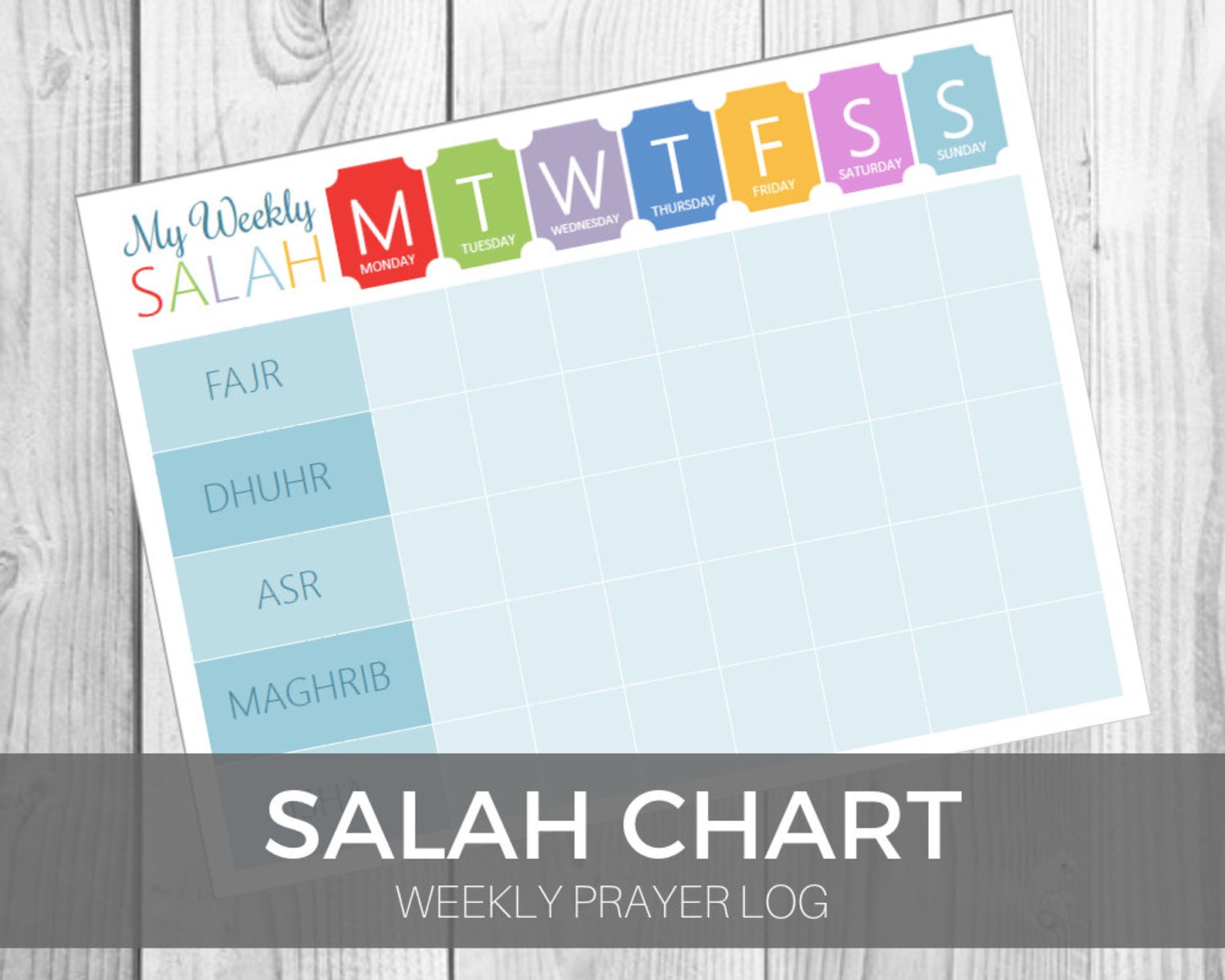 Printable Salah Chart Digital File Instant Download - Etsy Singapore