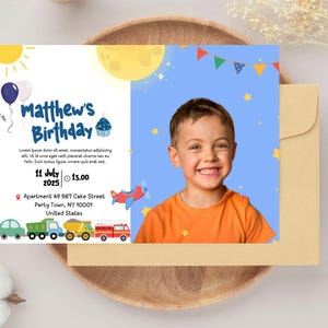 Personalized Children's Birthday Card (Editable)