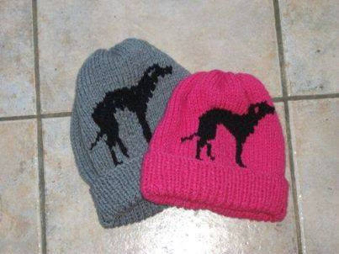 Greyhound Motif Hat Knitting Pattern Download Etsy