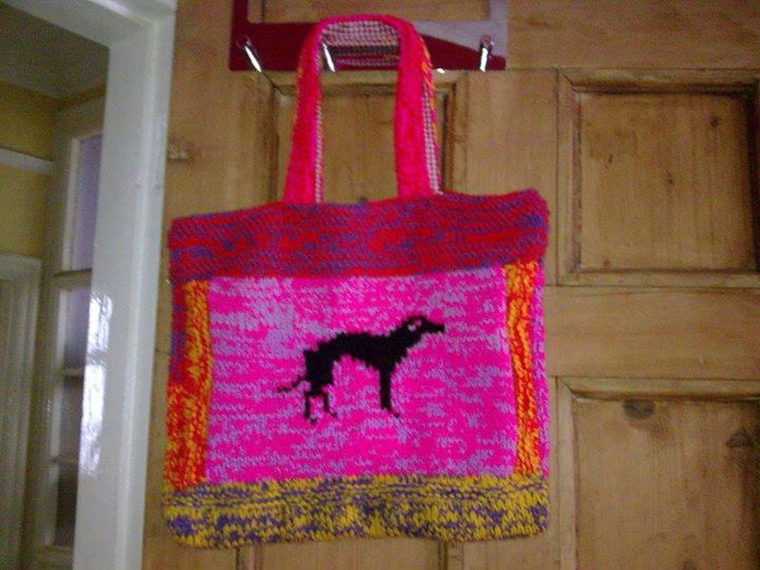 Pair of Greyhound Tote Bags Knitting Pattern Download Etsy