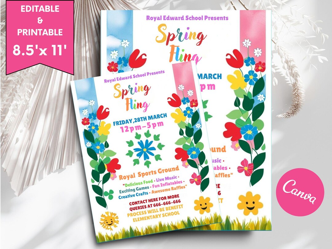 Spring Fling Printable Invitation | Spring Invitation | Editable Spring ...