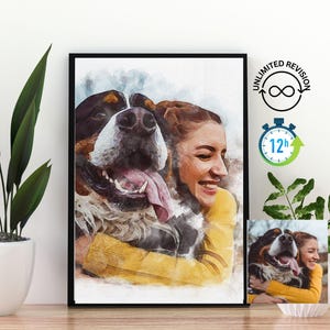 Aquarell Paar Porträt, Benutzerdefinierte Jubiläumsgeschenk, Romantische Wanddekoration, Hochzeitsandenken, Aquarell Porträt, personalisiertes Porträt