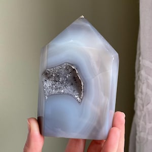Brazilian Druzy Blue Agate Tower