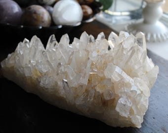 Pieza de colección XL de cuarzo lemuriano dorado colombiano excepcional