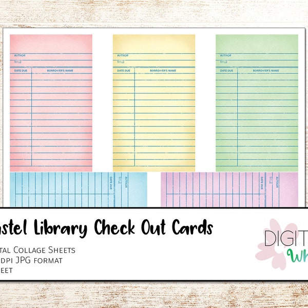 Library Check Out Card - Etsy