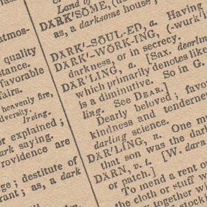 Puede incluir: Un primer plano de una página de diccionario con la definición de la palabra "darling". La definición incluye las palabras "muy querido" y "favorito".