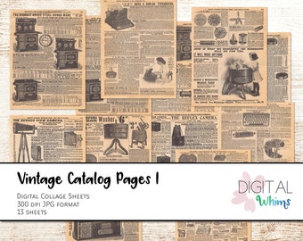 Printable Vintage Catalog Pages Digital Collage Sheets - 1909 Sears Home Appliances coll0019