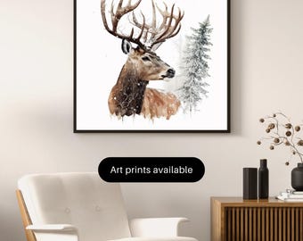 Arte de ciervo PNG - Imágenes prediseñadas de ciervo, impresión de ciervo, ciervo en el bosque, ciervo en el bosque, descarga digital PNG, PNG de alta calidad, ciervo de invierno, ciervo en la nieve png